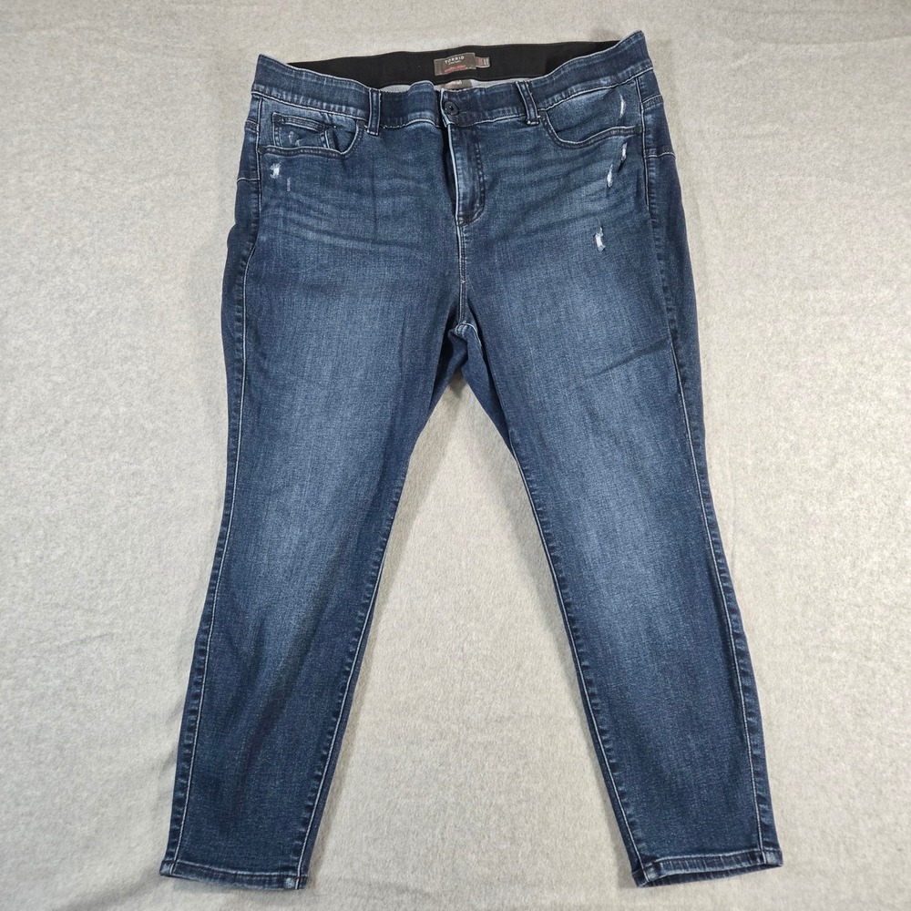 Torrid Bombshell Skinny Jeans 22XS Blue Distressed Super Soft High Rise Elastic